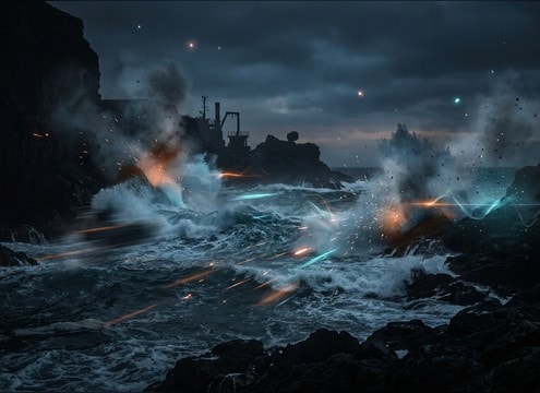 Short wave crash hit for documentary scene transition