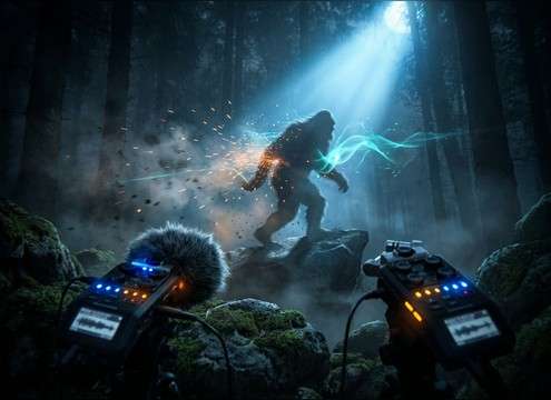 Werewolf howl syncing to a moon reveal scene