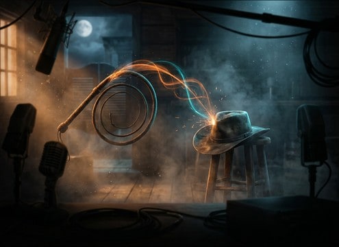Bullwhip snap sound for Western comedy beat