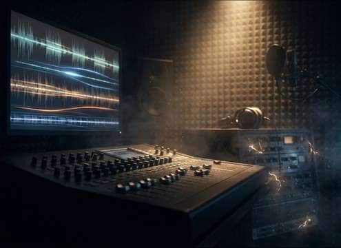 White noise layer used to fill voiceover room tone gaps