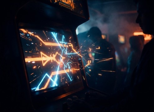 Retro arcade win sound effect for attract mode