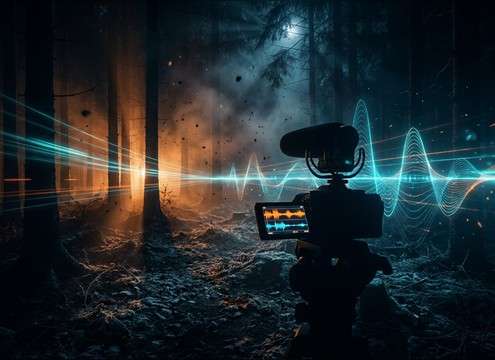 Pack howls as an audio threat signal in a survival game at night