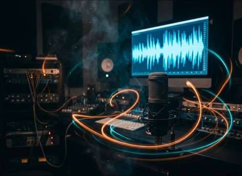 Wolf howl used as a tension beat in an audio drama scene