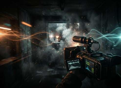 Close POV scene with tense breathing sound design