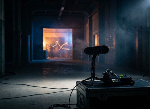 Distant woohoo ambience for audio drama scene