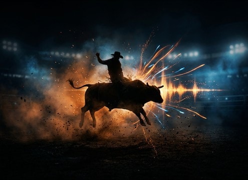 Yeehaw sound effect on rodeo highlight timeline