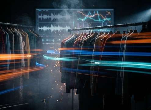 Montage of clothing changes with zipper sounds