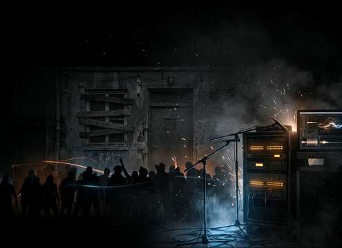 Safehouse interior with distant zombie horde ambience outside