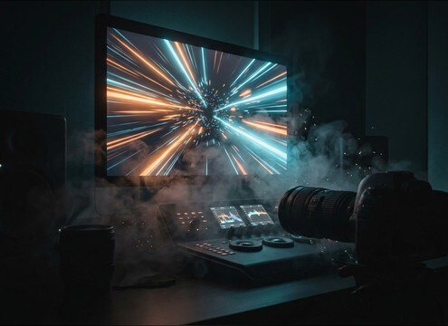 Timeline with a zoom transition synced to a whoosh sound