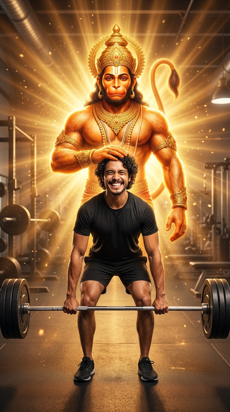 lord hanuman gym ai photo