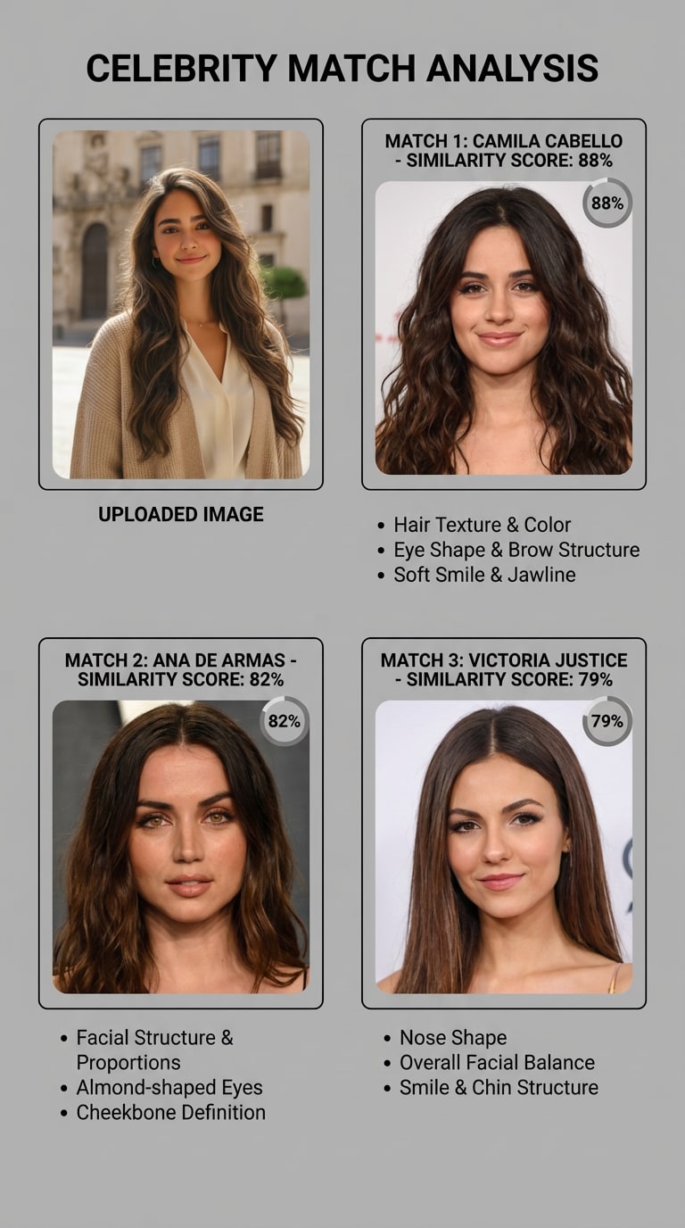 Celebrity lookalike result example 1