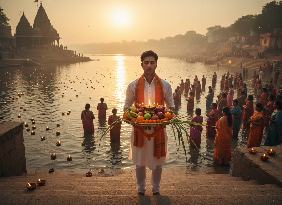 Devotional Boy with Soop & Diya