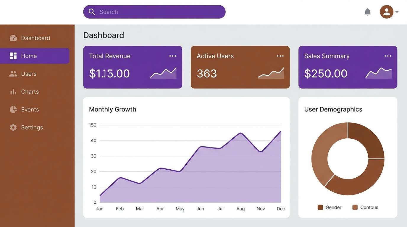 admin dashboard ui cards