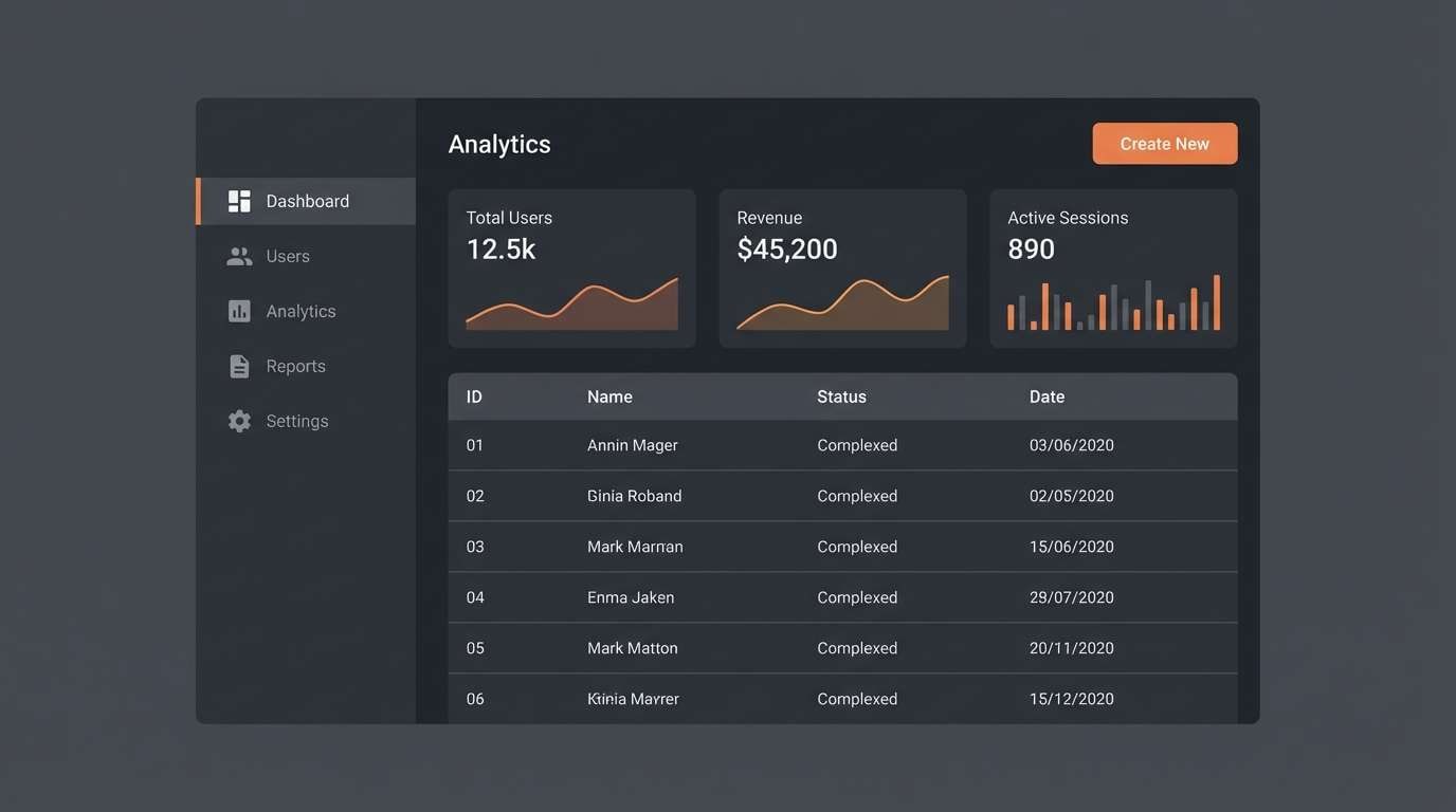 admin dashboard ui