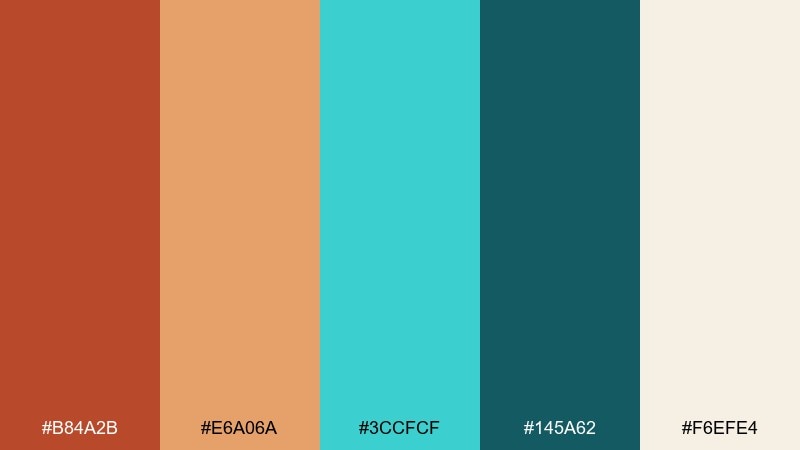 adobe poolside color palette with hex codes
