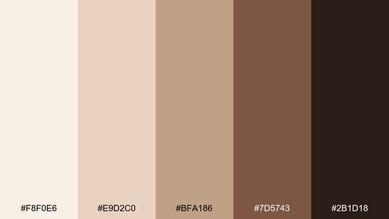 almond truffle color palette with hex codes