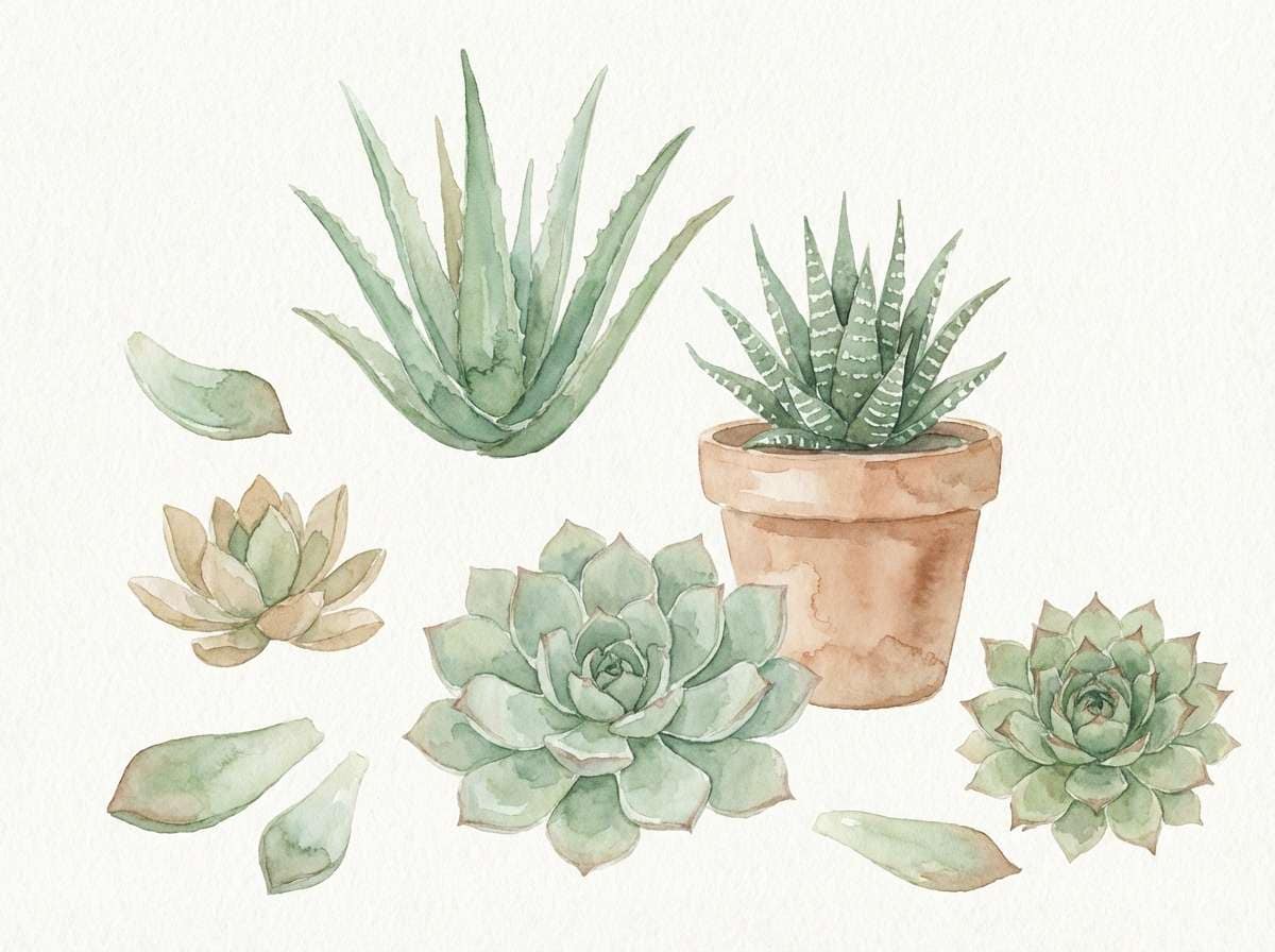 watercolor succulent wall art