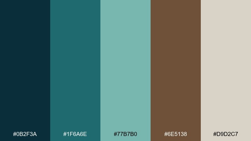 alpine lake cabin color palette with hex codes