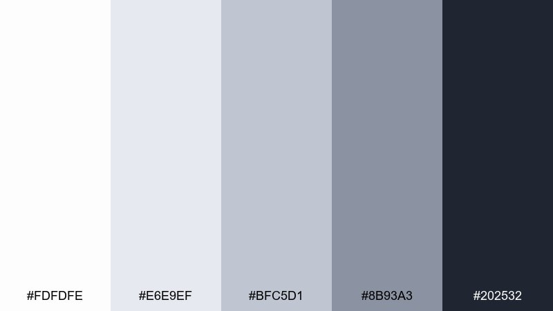 aluminum nightfall color palette with hex codes