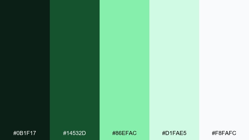 ambient moss color palette with hex codes
