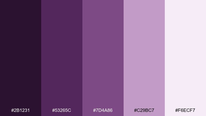 amethyst blush color palette with hex codes