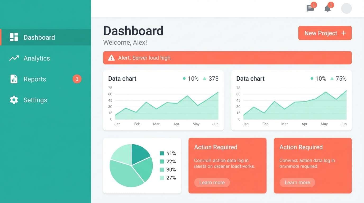 dashboard ui teal coral