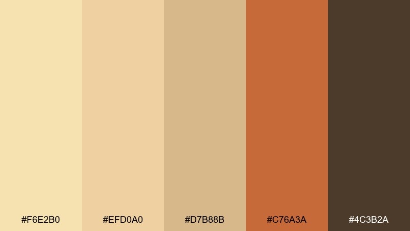 apricot biscuit color palette with hex codes