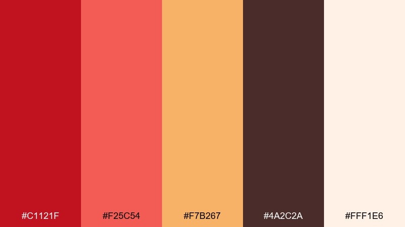 apricot garnet color palette with hex codes