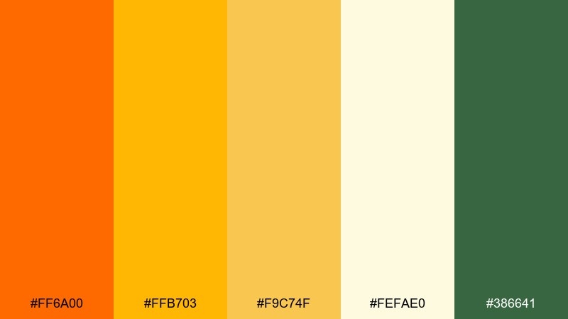 apricot mustard color palette with hex codes