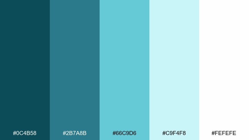 aquarium light color palette with hex codes
