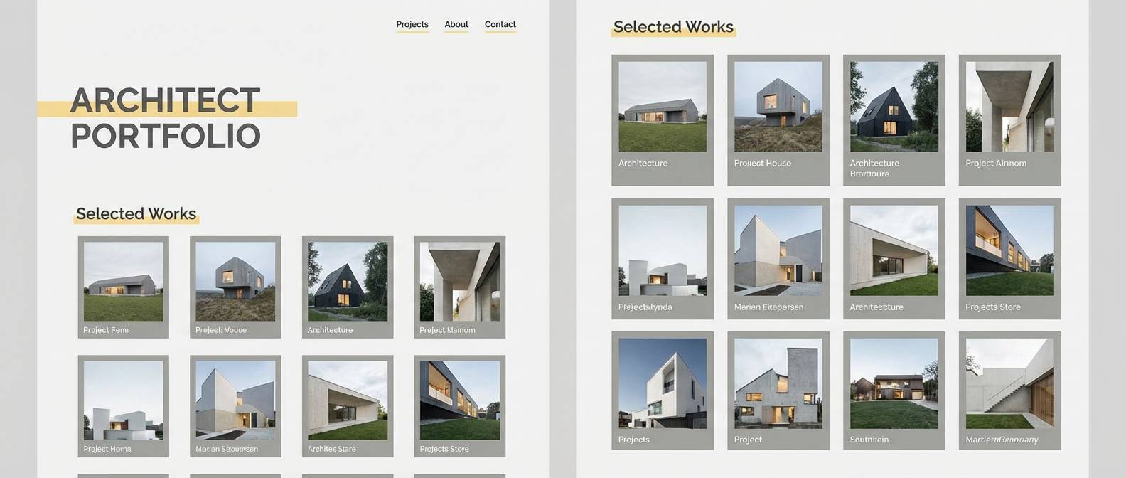 portfolio with yellow tags