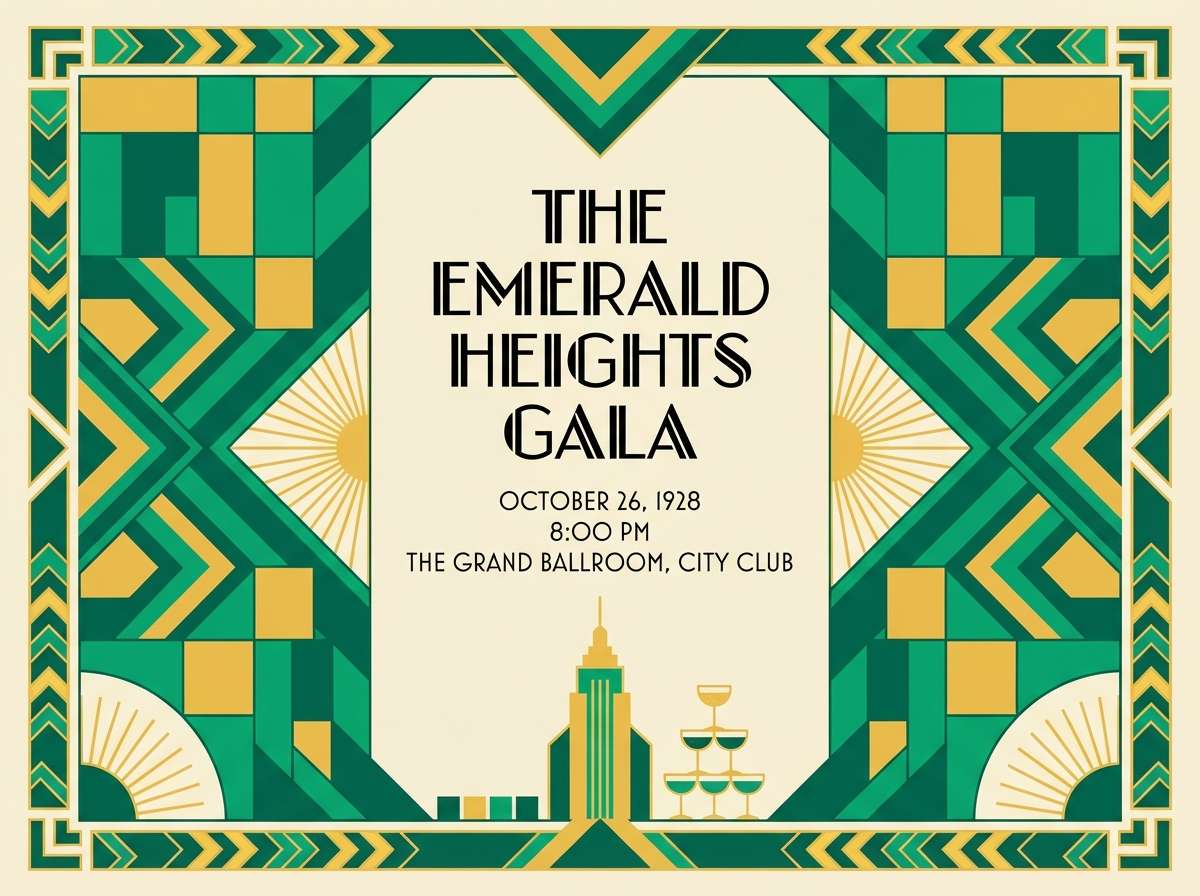 art deco invitation design