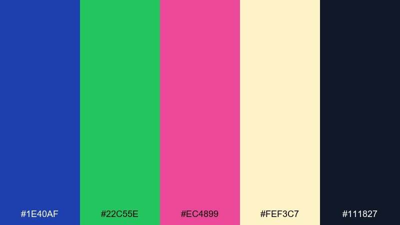 art school mix color palette with hex codes