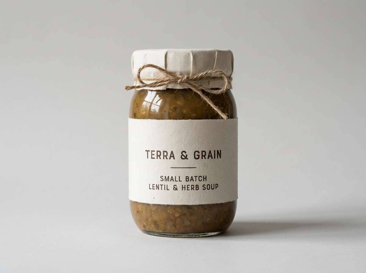 artisan label on jar