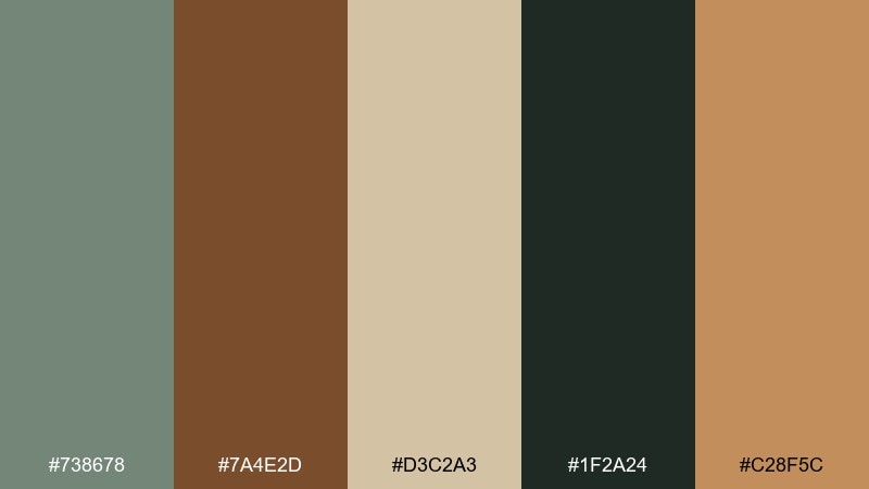 artisan label color palette with hex codes