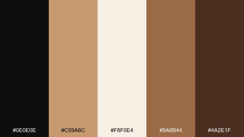 artisan leather color palette with hex codes