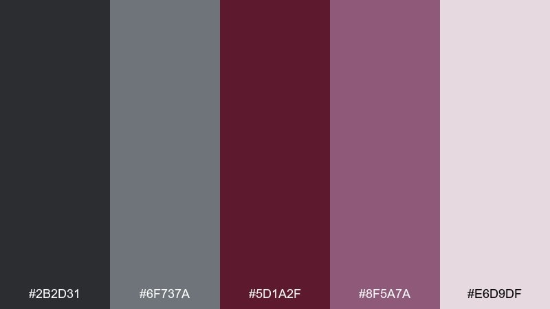 ash and plum color palette with hex codes
