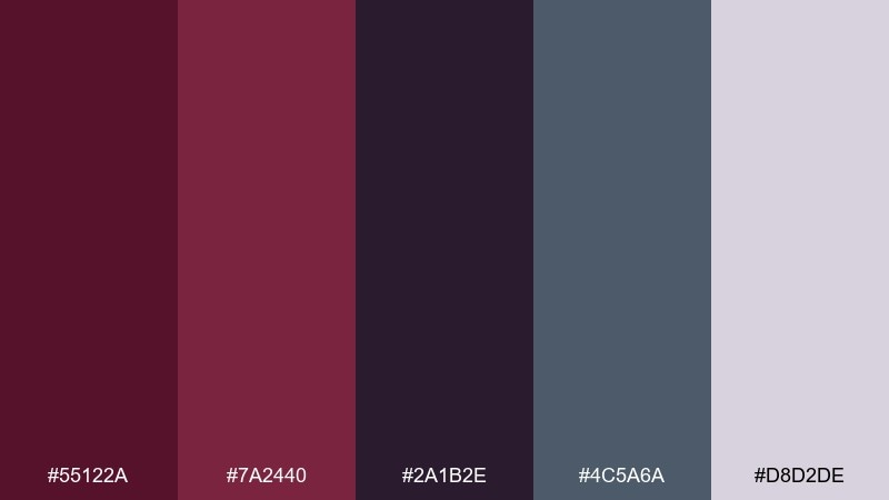 aubergine ink color palette with hex codes