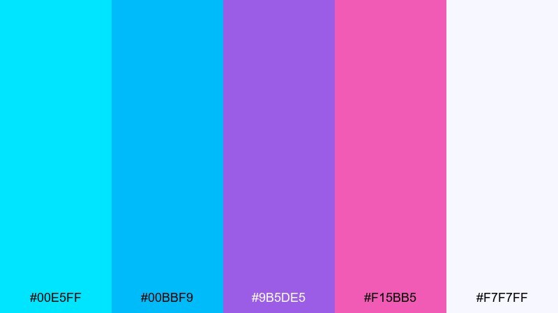 aurora gradient color palette with hex codes