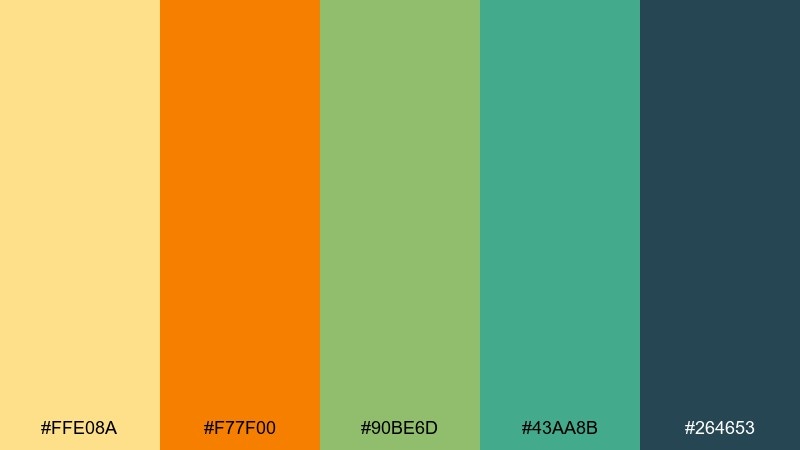 autumn citrus field color palette with hex codes