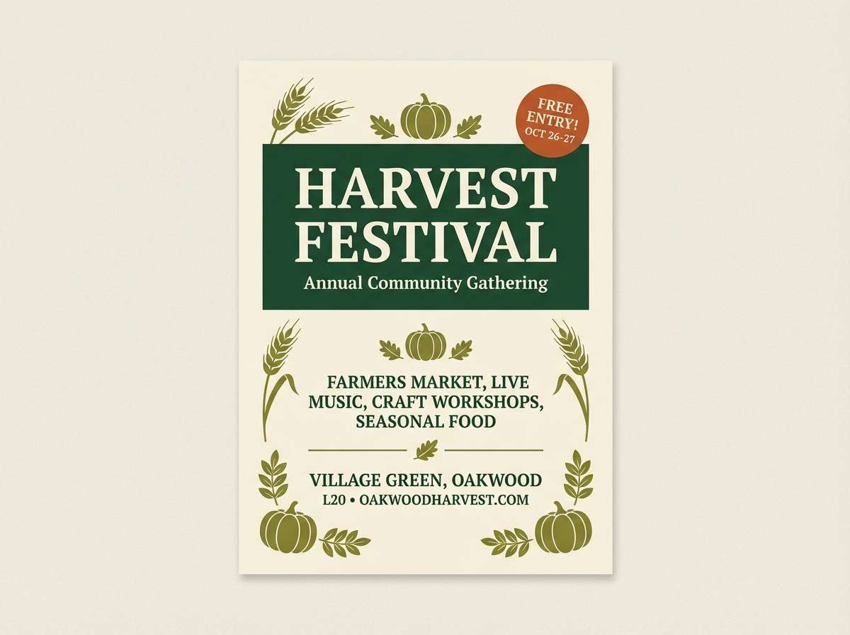 autumn green festival flyer