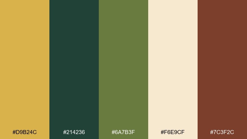 autumn orchard color palette with hex codes