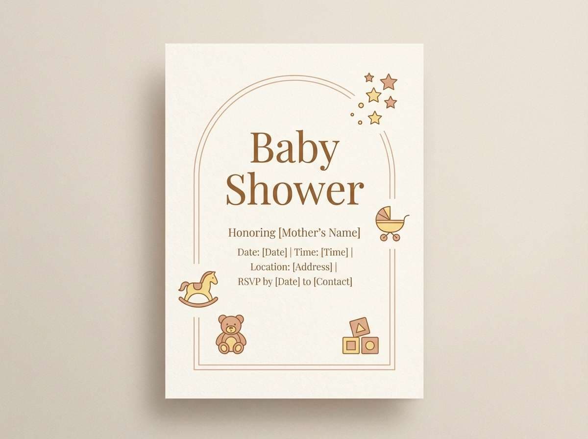 baby shower flyer warm neutrals