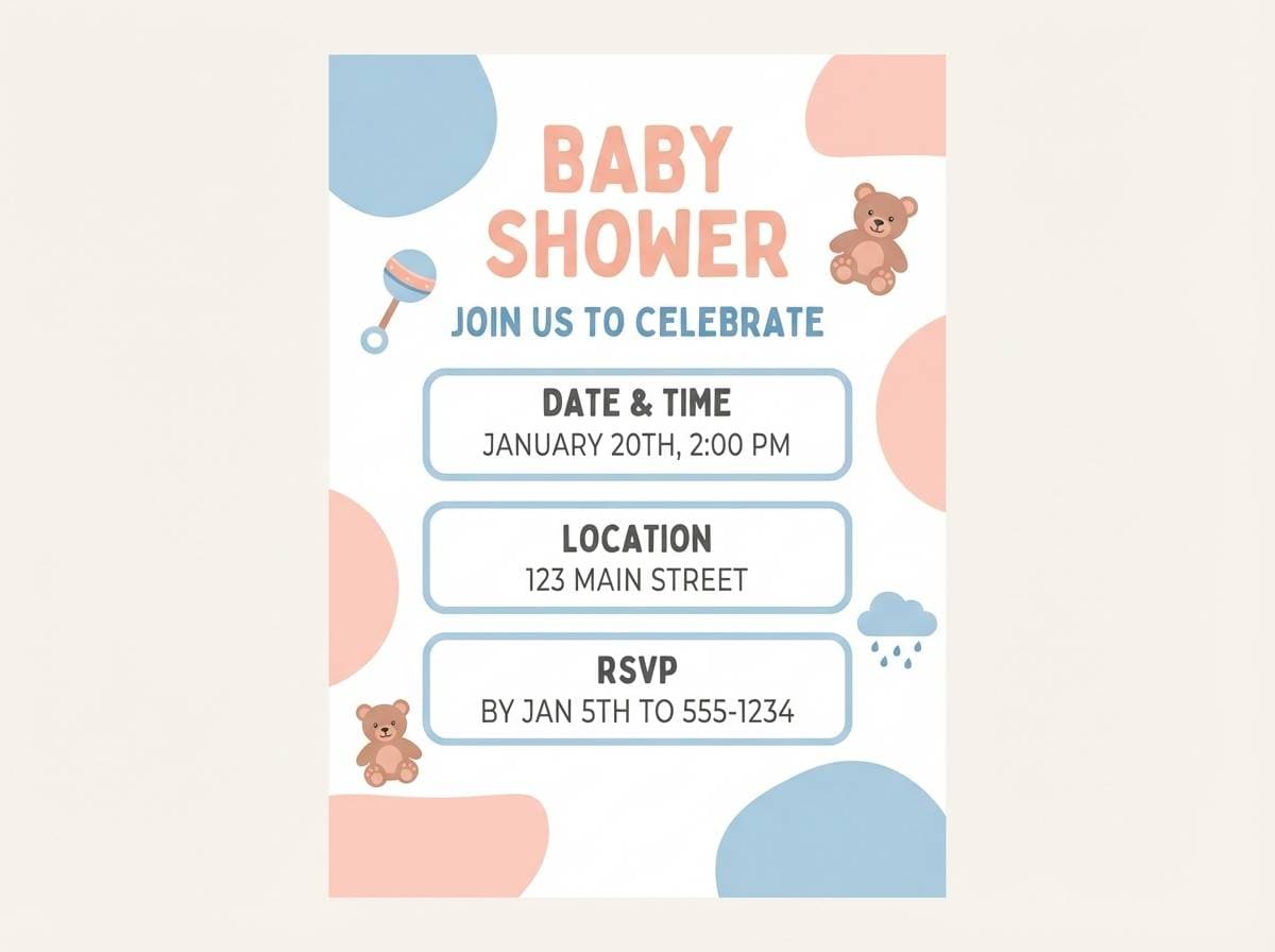 soft baby shower invitation