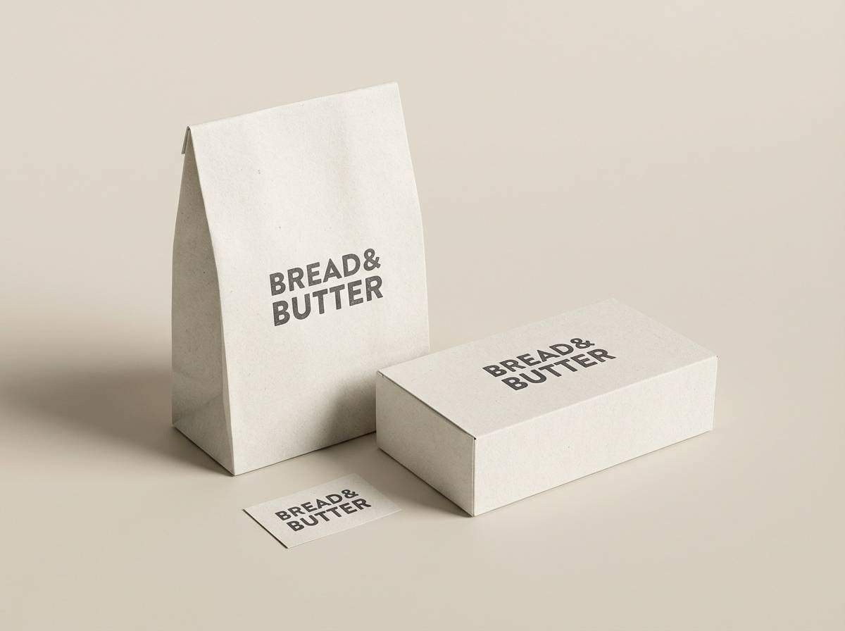 bakery packaging on clean backdrop