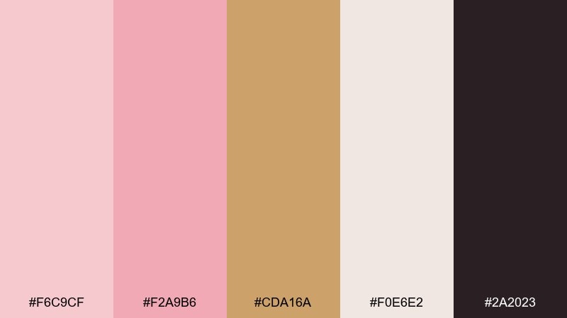 ballet gold balance color palette with hex codes