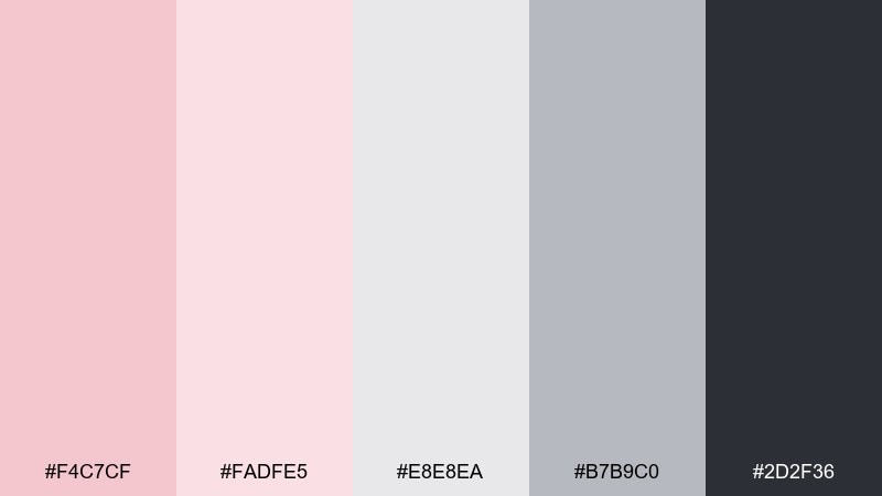 ballet slipper gray color palette with hex codes