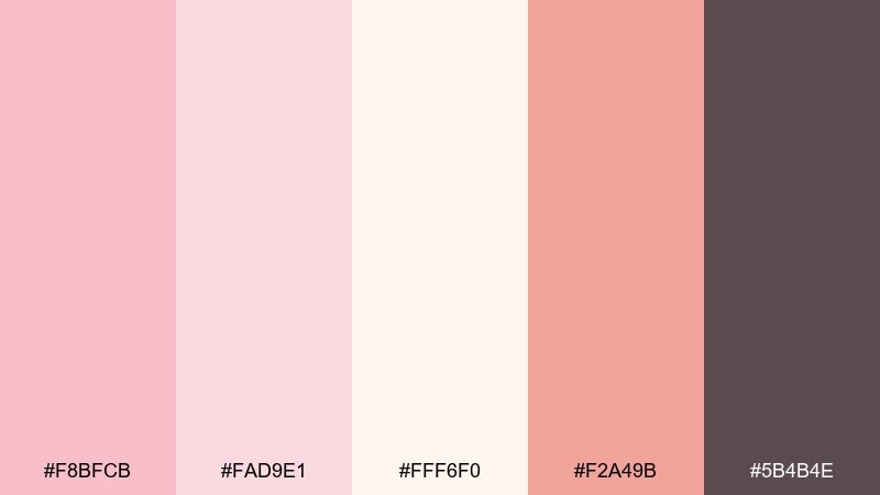 ballet slipper minimal color palette with hex codes