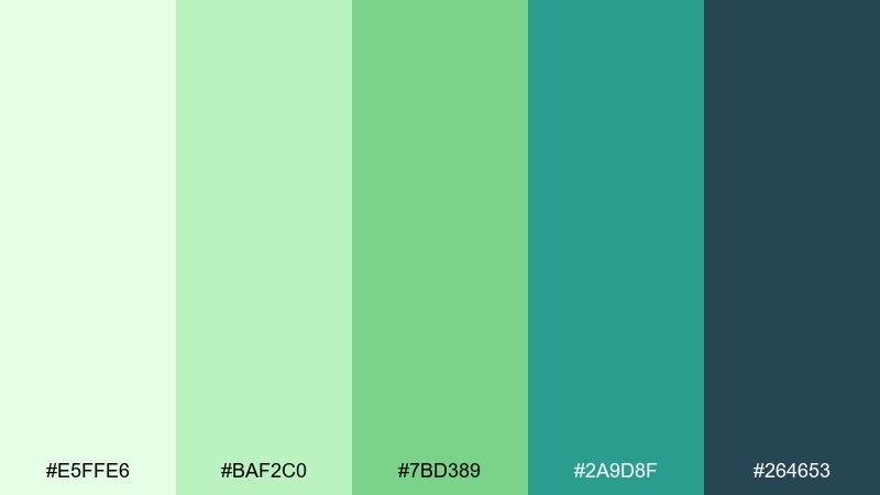 bamboo breeze color palette with hex codes
