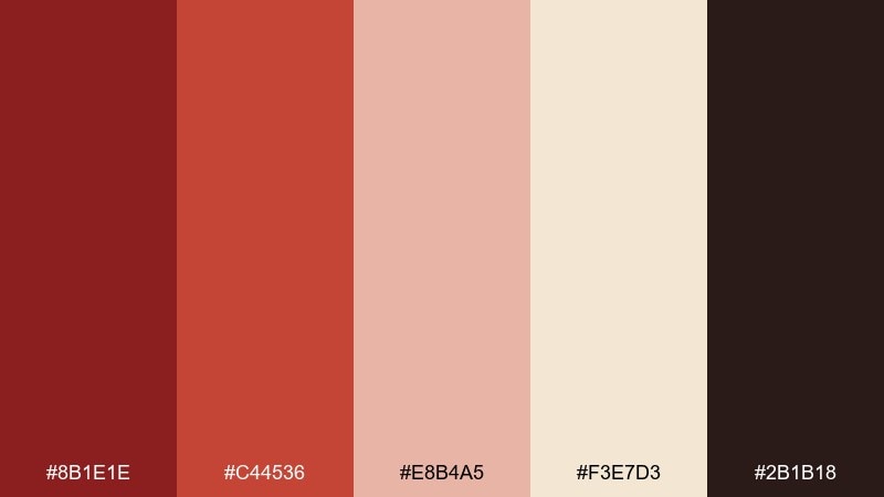 bandana red color palette with hex codes